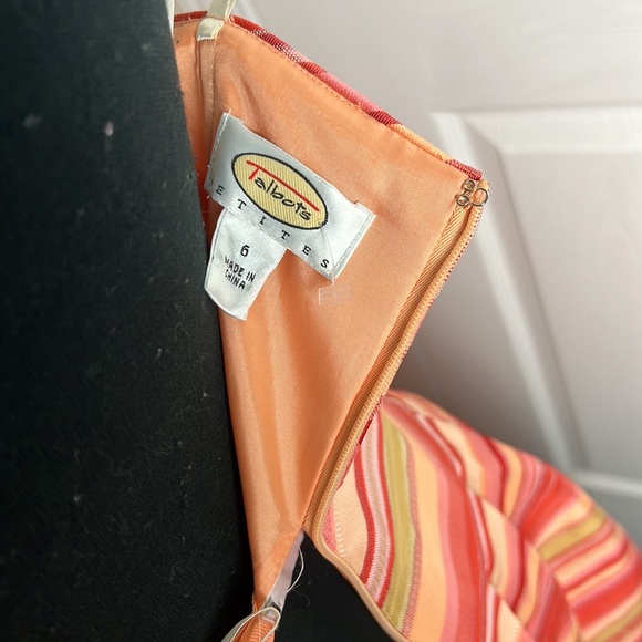 Talbots Stripes Fit Flare Strapless Tube Dress Size 6 - Picture 6 of 7